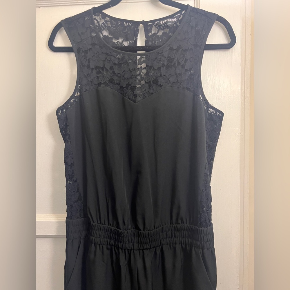 Express Black lace Jumpsuit 8 P Petite